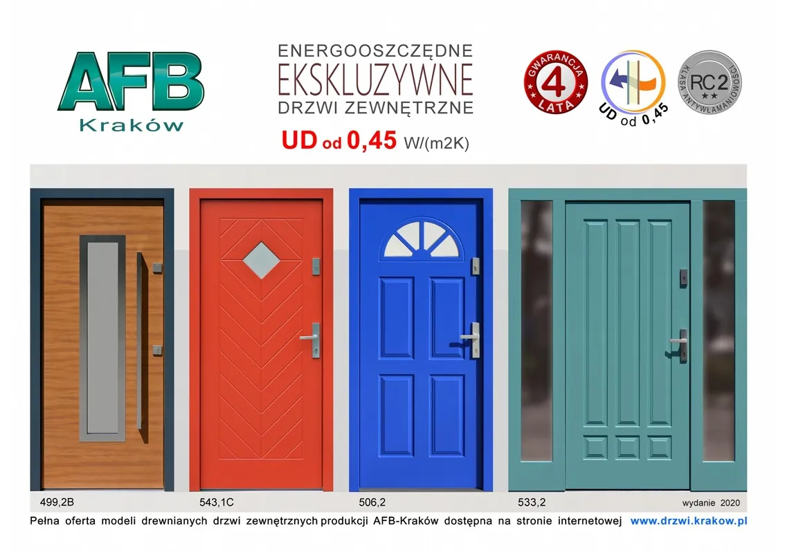 Okładka katalogu drewnianych drzwi wejściowych AFB