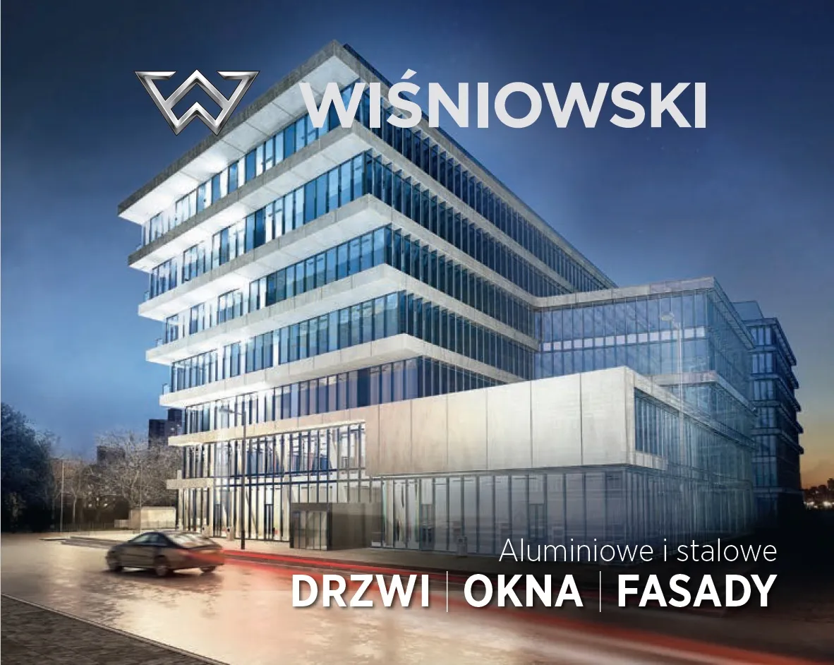 Okładka katalogu okien aluminiowych, drzwi i fasad WIŚNIOWSKI