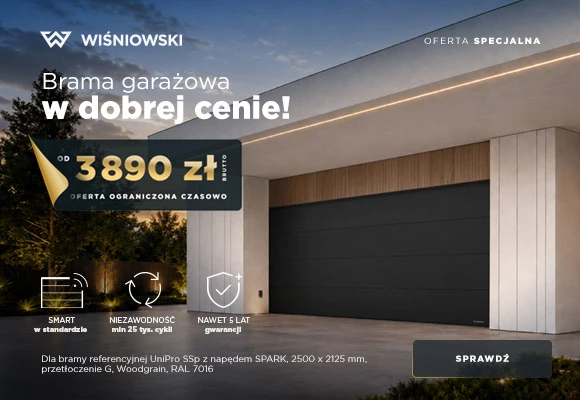 Promocja na bramy garażowe Wiśniowski UniPro z napędem SPARK